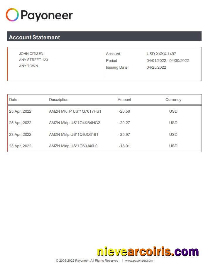 USA Payoneer doc